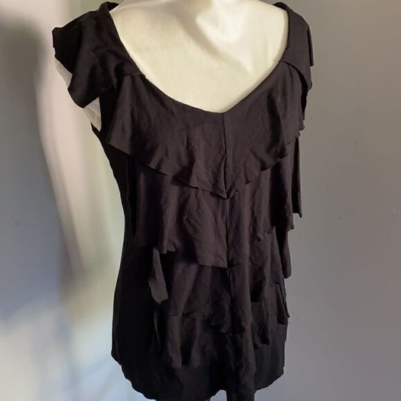 Cabi | 822 Black Waterfall Ruffled Tank | M - Picture 2 of 7